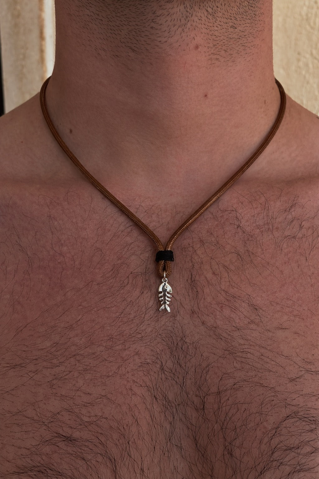 שרשרת חאקי דג כסף 925 לגבר