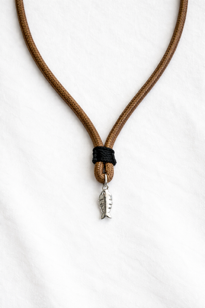 שרשרת חאקי דג כסף 925 לגבר