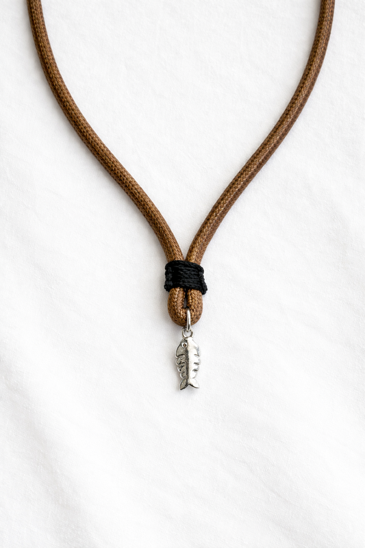 שרשרת חאקי דג כסף 925 לגבר