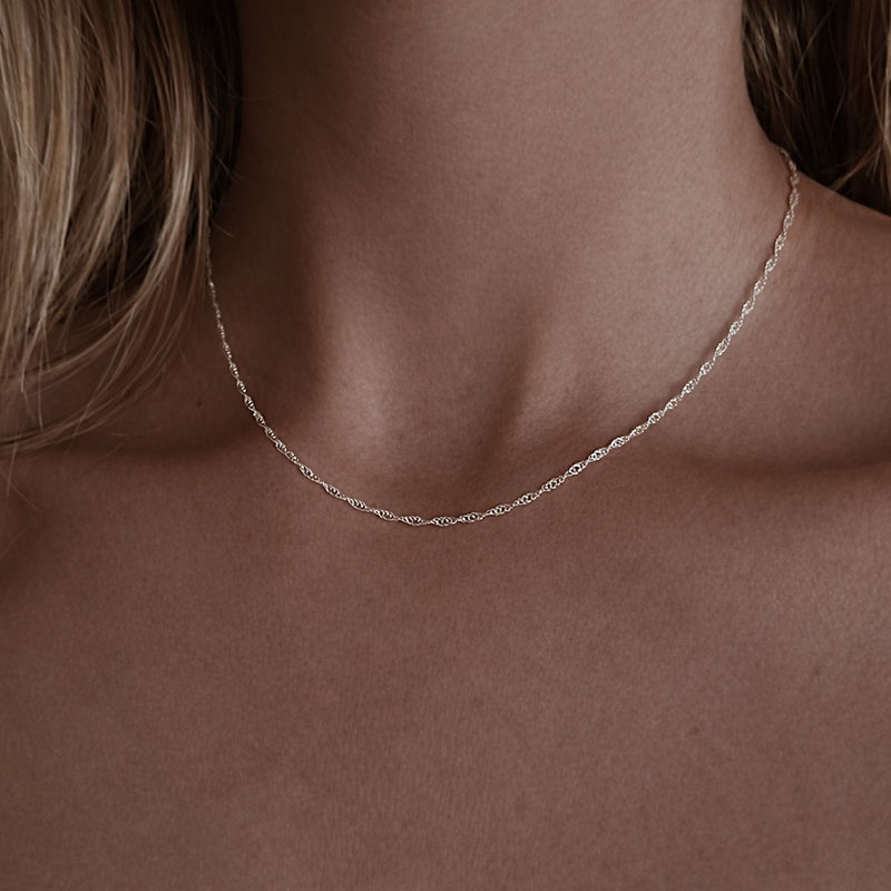 שרשרת גלי מים כסף 925