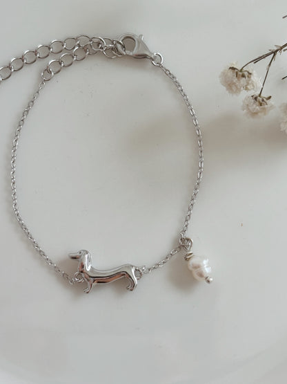 צמיד כלב תחש ופנינה